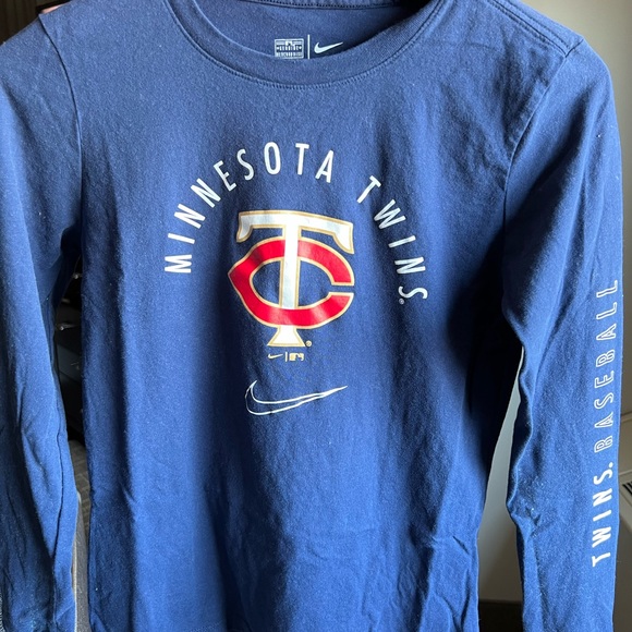 Women's Minnesota Twins Nike Navy Over Arch Long Sleeve T-Shirt - Picture 3 of 6